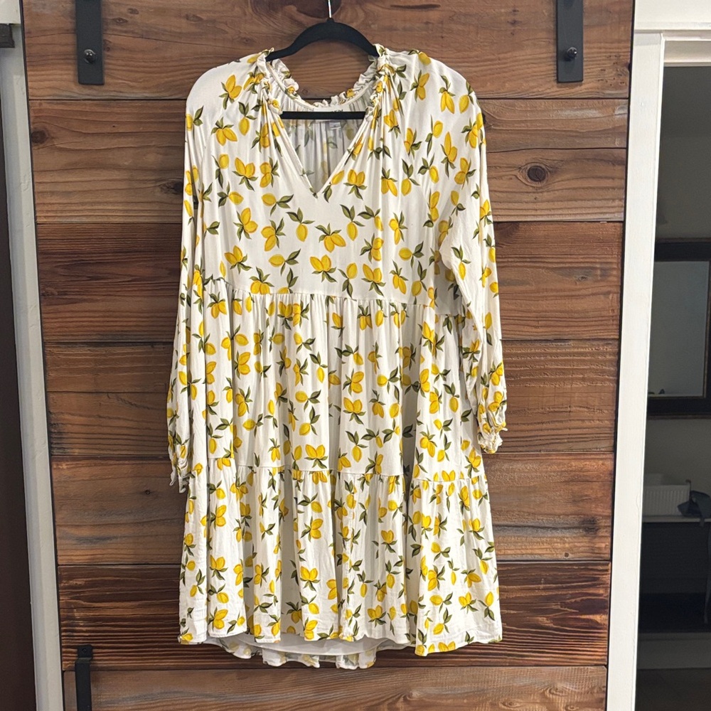 Yumi Kim Floral Ruffle Dress in Yellow and Green